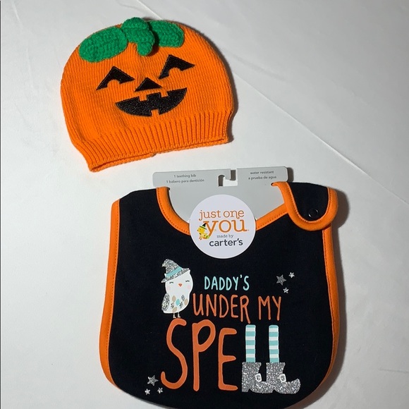 Baby’s Halloween Hat and Bib Set